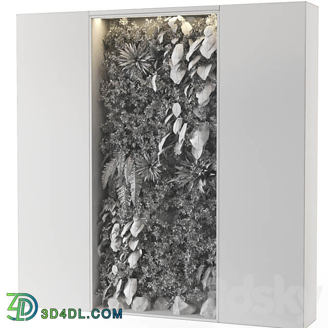 Indoor Wall Vertical Garden Behind the Glass Set 698 Fitowall 3D Models