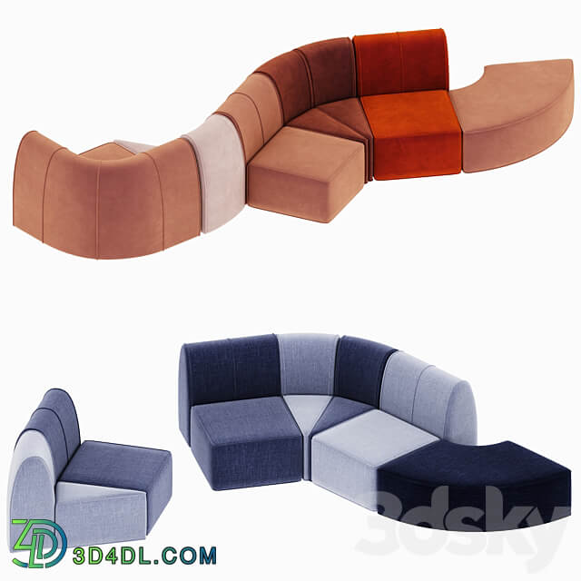 lake modular sofa 3D Models
