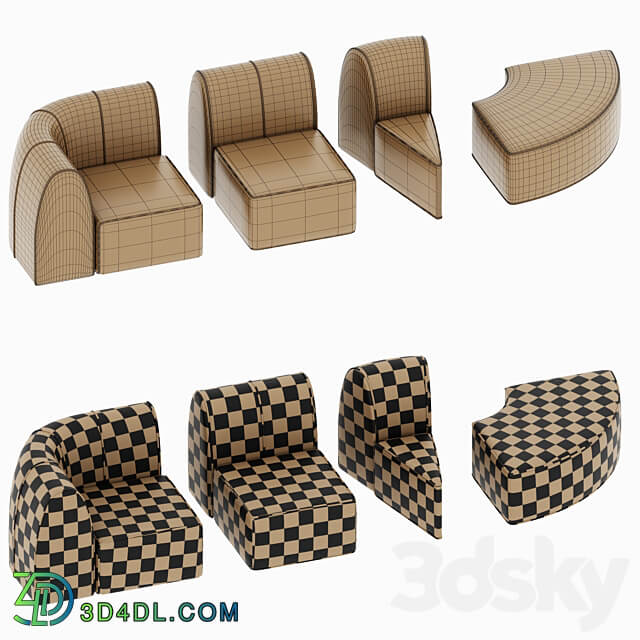 lake modular sofa 3D Models