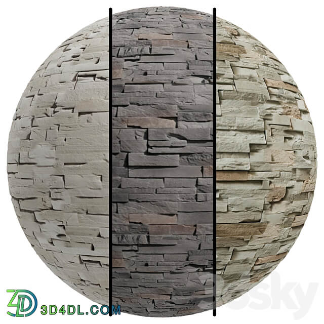 FB370 stone Facade coverings MURIA 3MAT PBR Seamless Stone 3D Models