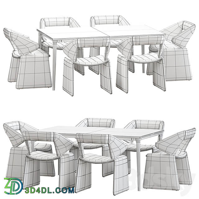 Artifort suit dining table Table Chair 3D Models