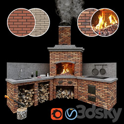 Barbecue oven 2 Brick BBQ 2 Other 3D Models 