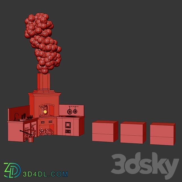 Barbecue oven 2 Brick BBQ 2 Other 3D Models