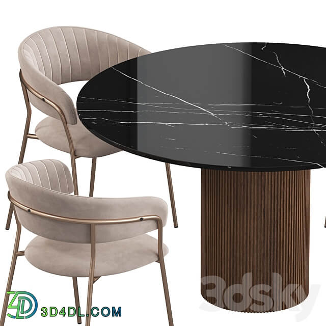 Ostinato table Turin chair Dining set Table Chair 3D Models