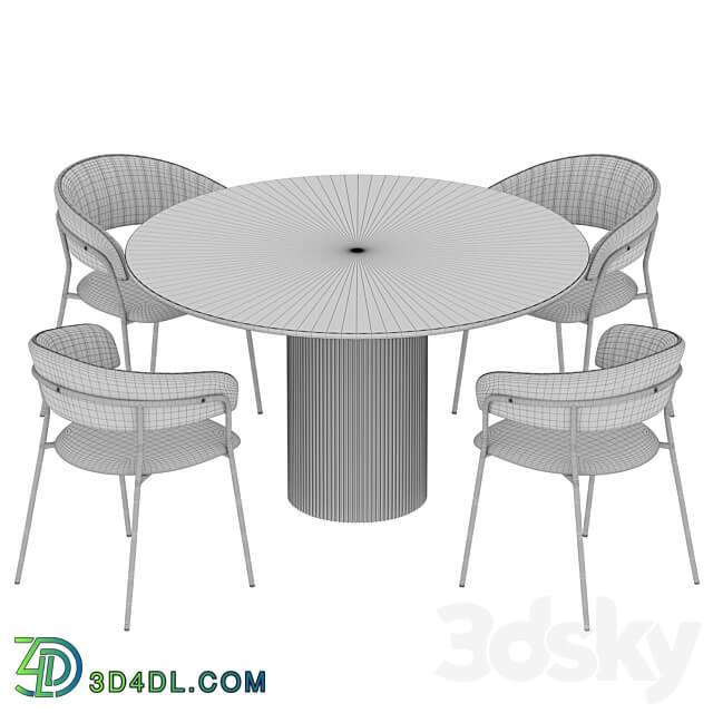 Ostinato table Turin chair Dining set Table Chair 3D Models