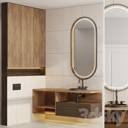 wood Bathroom furniture by Fauset Omnires Y set 18 3D Models 