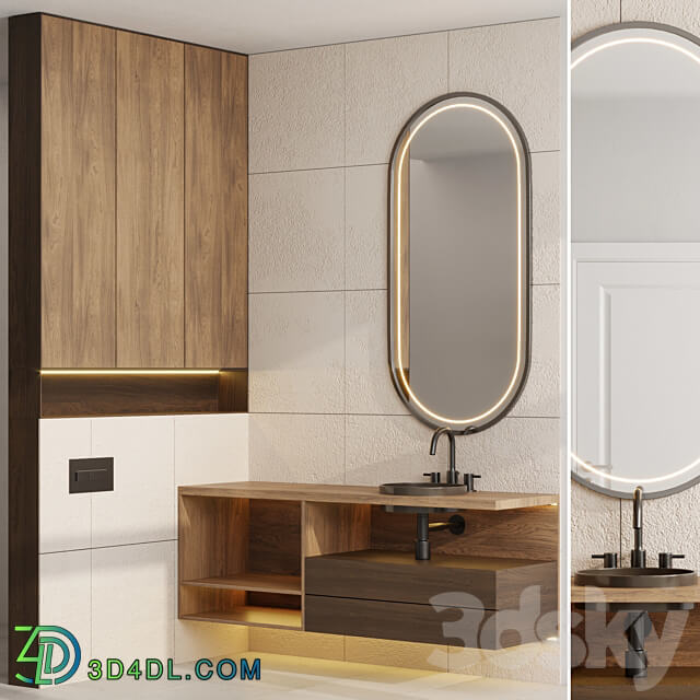 wood Bathroom furniture by Fauset Omnires Y set 18 3D Models