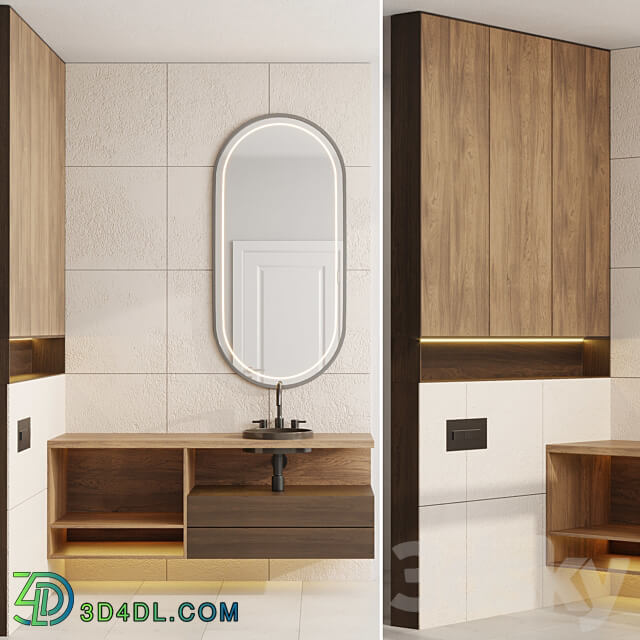 wood Bathroom furniture by Fauset Omnires Y set 18 3D Models