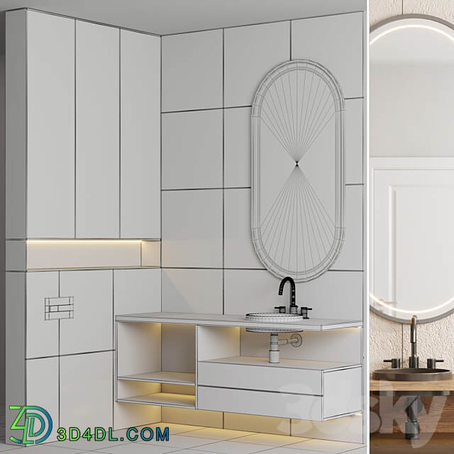 wood Bathroom furniture by Fauset Omnires Y set 18 3D Models