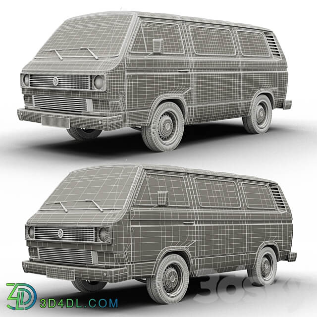 VW Transporter T3 3D Models