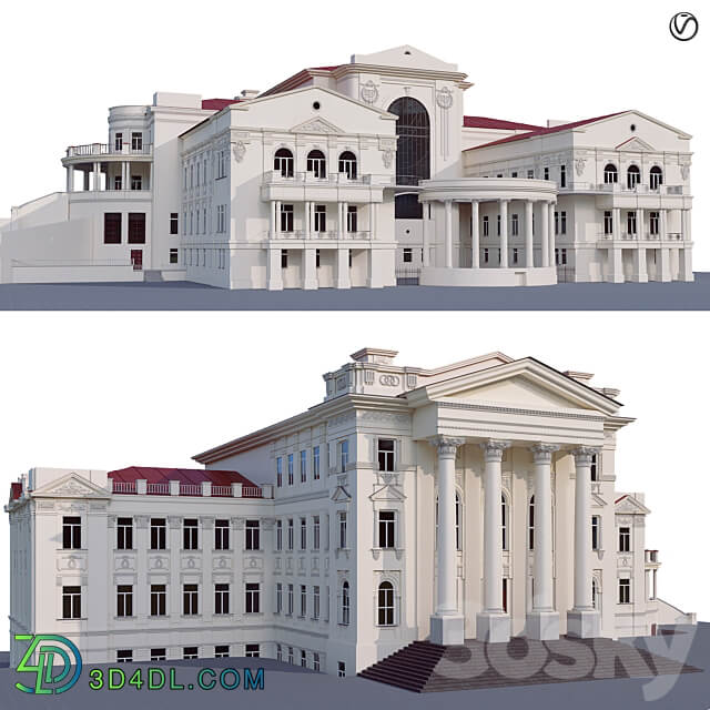 Administrative city building 3D Models