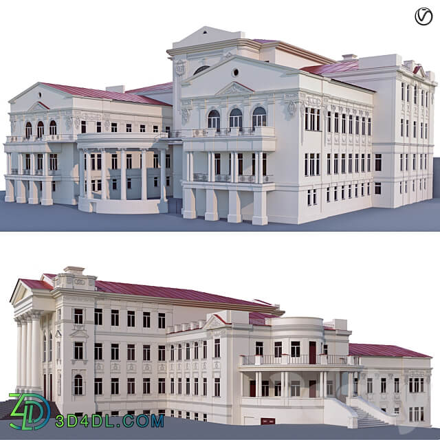 Administrative city building 3D Models