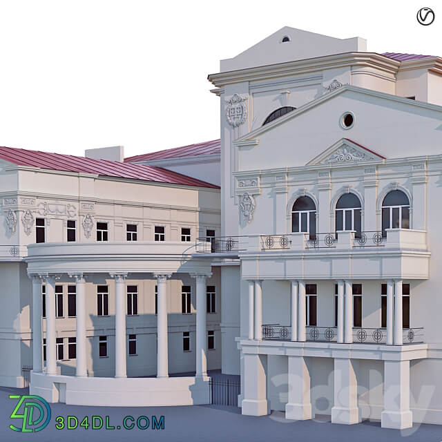 Administrative city building 3D Models