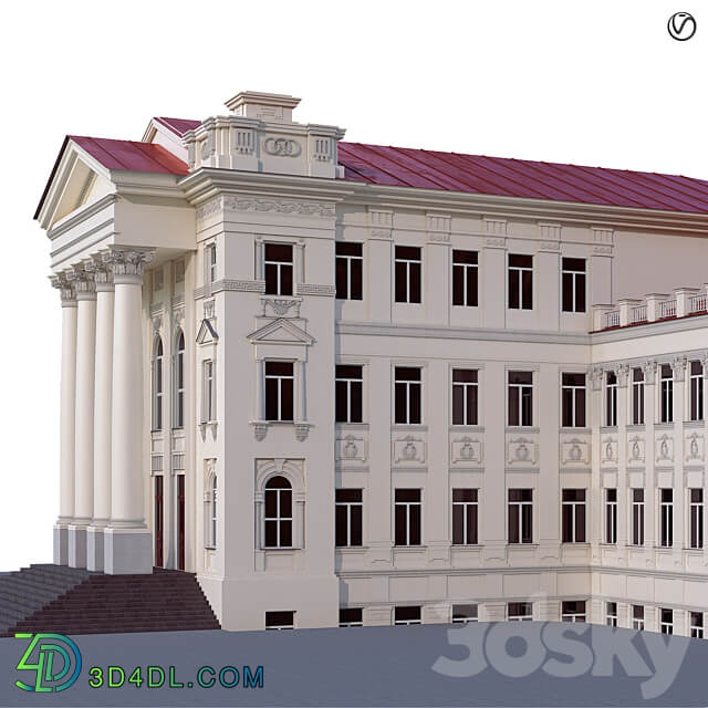 Administrative city building 3D Models