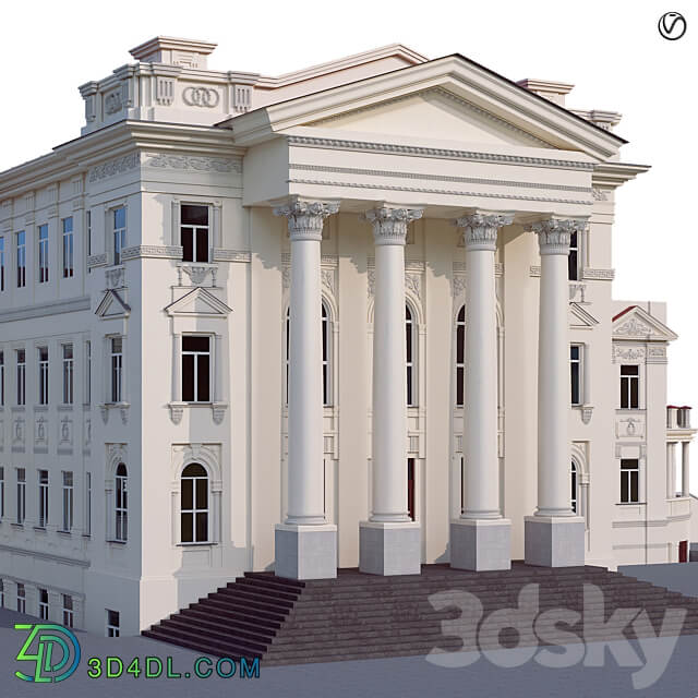 Administrative city building 3D Models