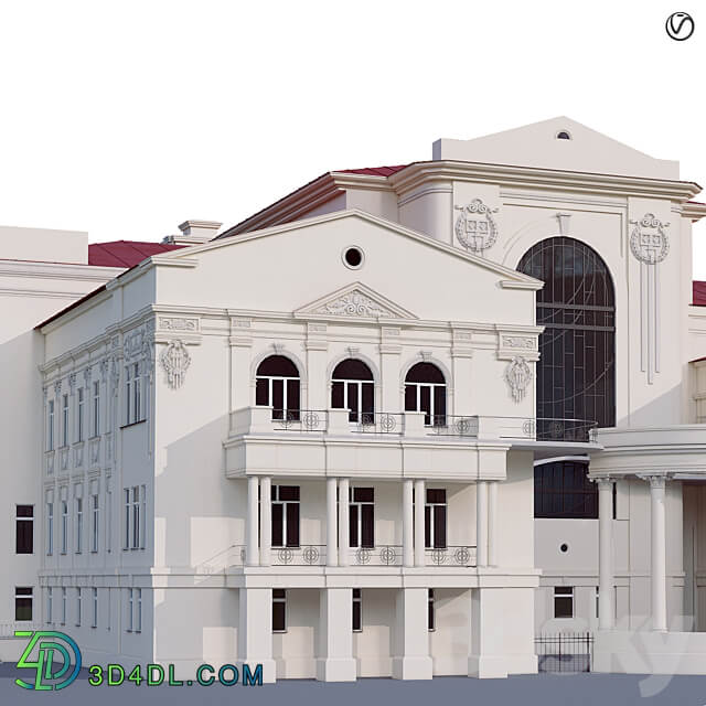 Administrative city building 3D Models