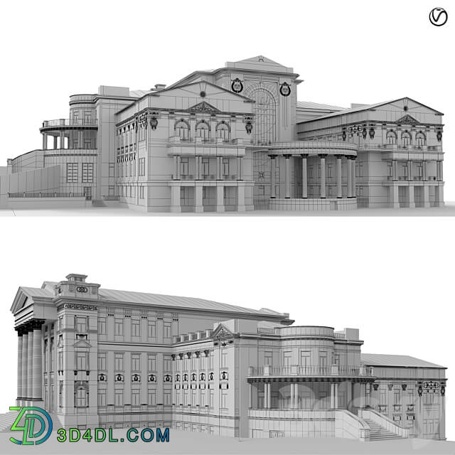 Administrative city building 3D Models