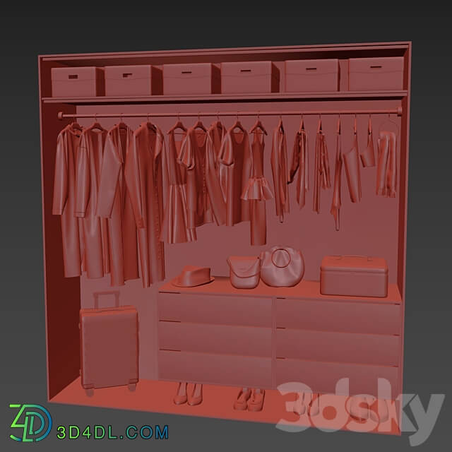 Closed wardrobe Wardrobe Display cabinets 3D Models