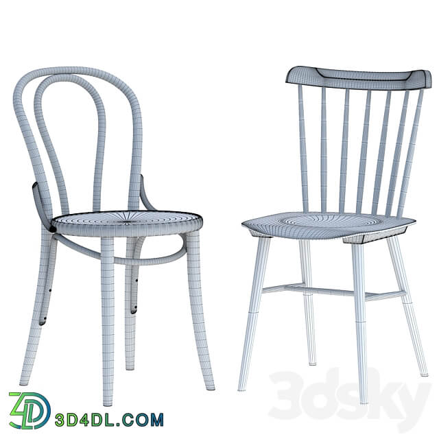 Ironica chair and 18 chair By TON 3D Models