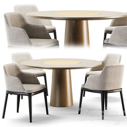 Poliform Dining set Table Chair 3D Models 