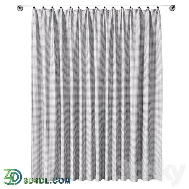 Bathroom Curtains pinned by clamp 3D Models