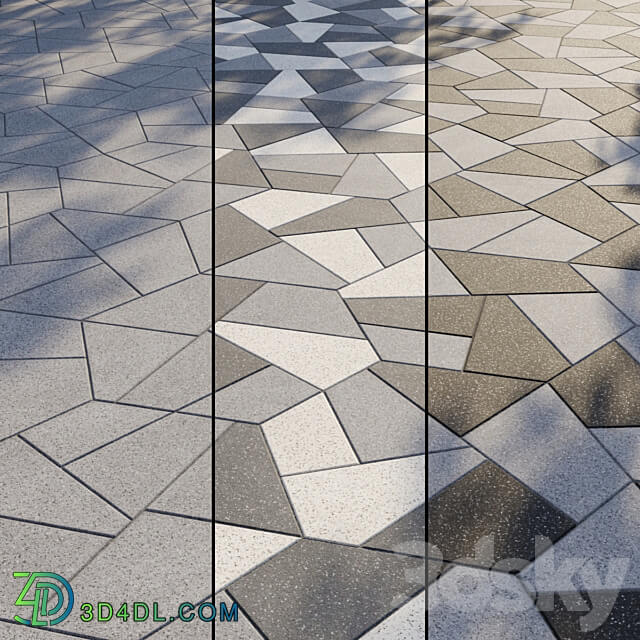 Granite paving Type 10 3D Models