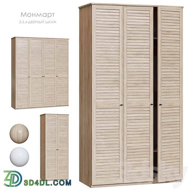 Monmart Wardrobe with hinged doors Wardrobe Display cabinets 3D Models