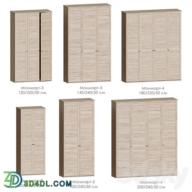 Monmart Wardrobe with hinged doors Wardrobe Display cabinets 3D Models