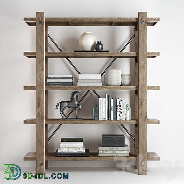 Pottery barn BENCHWRIGHT ETAGERE BOOKCASE 3D Models