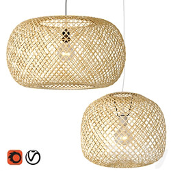 Bamboo chandelier La Redoute Ezia Pendant light 3D Models 