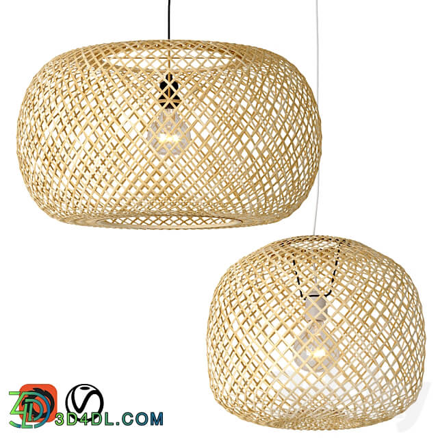 Bamboo chandelier La Redoute Ezia Pendant light 3D Models