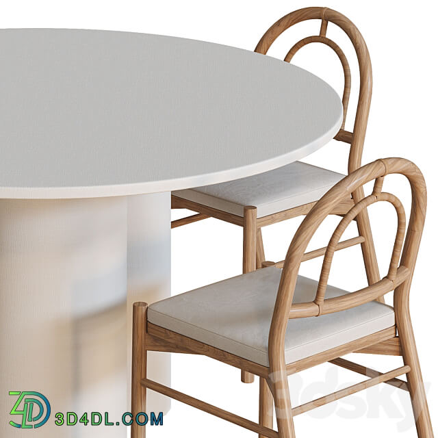 Sannois Feller Dining table and chairs Table Chair 3D Models