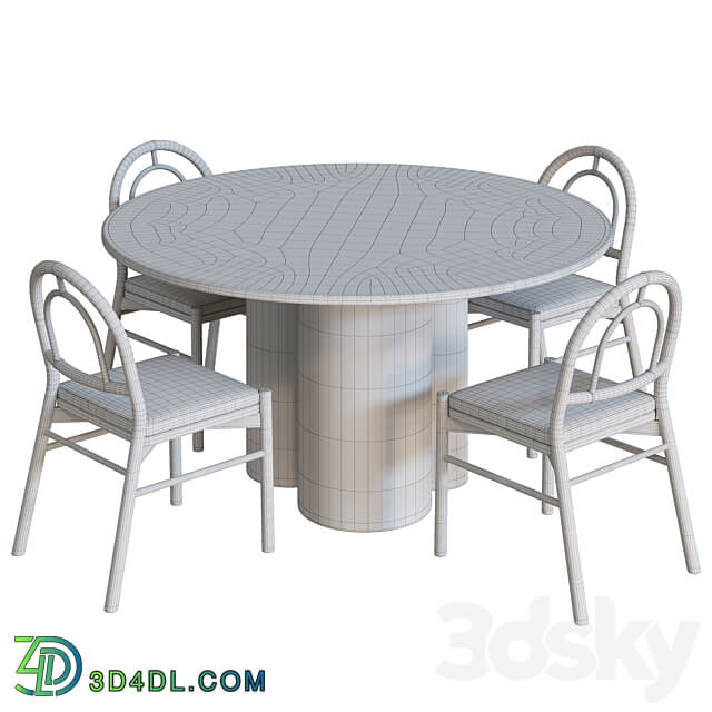 Sannois Feller Dining table and chairs Table Chair 3D Models