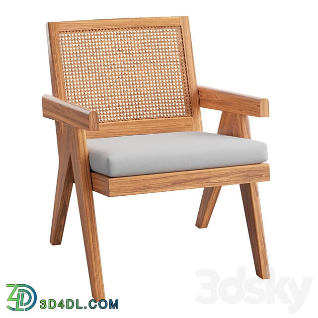 Ashton Caned Teak Accent Chair 3D Models