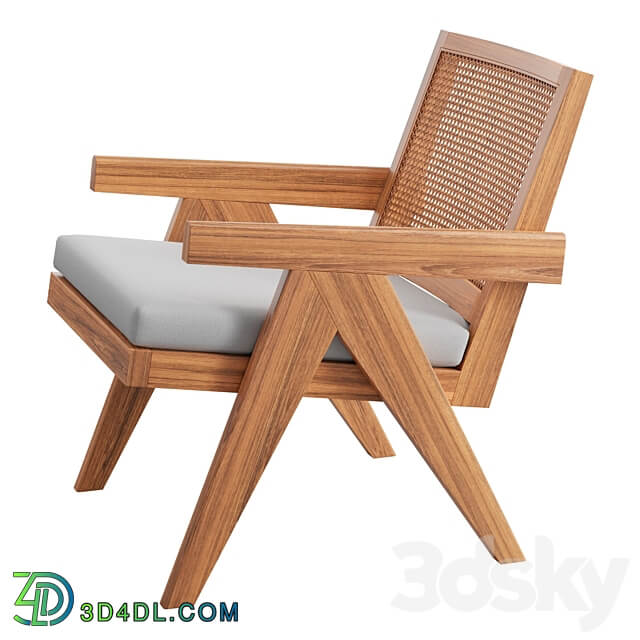 Ashton Caned Teak Accent Chair 3D Models