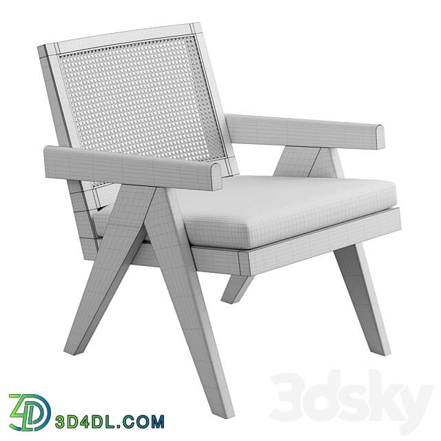Ashton Caned Teak Accent Chair 3D Models