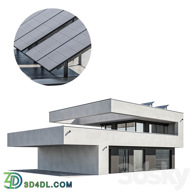 Modern house 19 night 3D Models