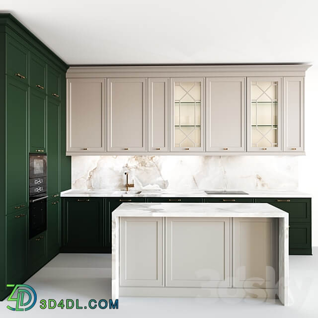 Neoclassical kitchen 05 Kitchen 3D Models