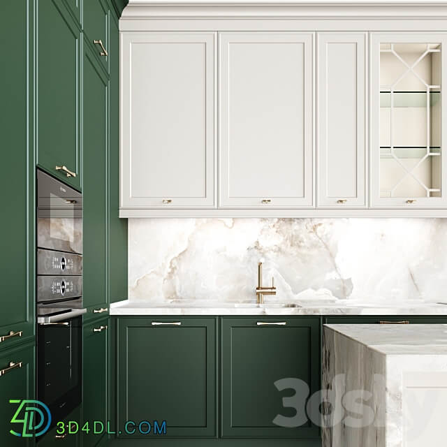 Neoclassical kitchen 05 Kitchen 3D Models