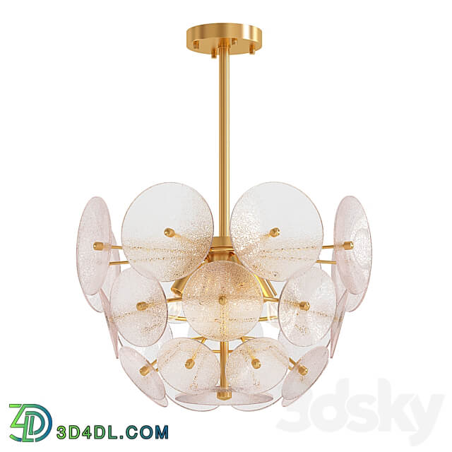 Clear Glass Disc Chandelier Pendant light 3D Models