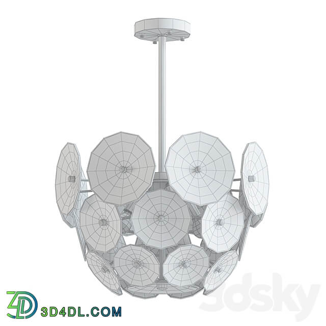 Clear Glass Disc Chandelier Pendant light 3D Models