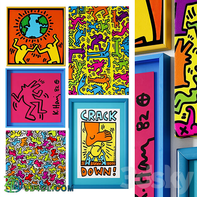 Painting set Keith Haring 3D Models