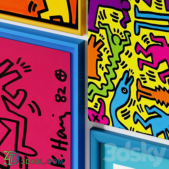 Painting set Keith Haring 3D Models