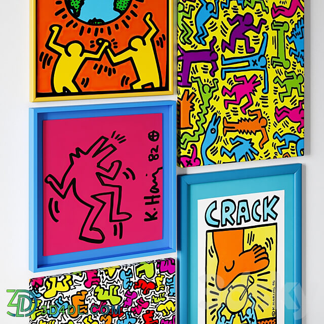 Painting set Keith Haring 3D Models