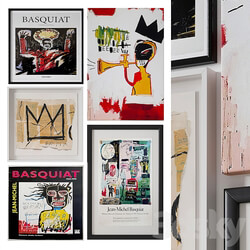 Set of paintings Basquiat 3D Models 