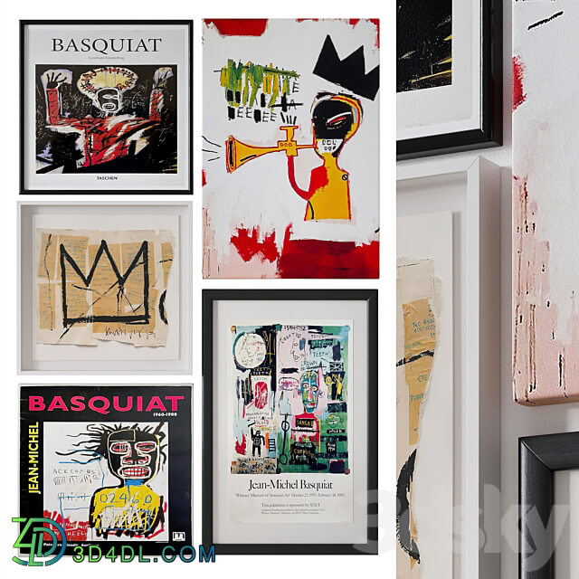 Set of paintings Basquiat 3D Models