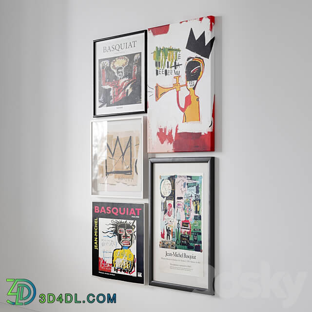 Set of paintings Basquiat 3D Models