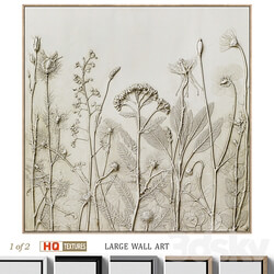 Textural Plaster Wildflowers Boho Wall Art C 507 3D Models 