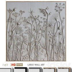 Textural Plaster Wildflowers Boho Wall Art C 508 3D Models 