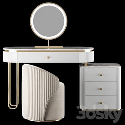 Homary Oboval Modern Makeup Vanity Table 3D Models 